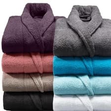 Image of Mens & Ladies Bathrobe 100% Cotton Terry Towelling Shawl Dressing Gown Bath Robe