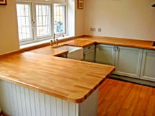 Image of CLEARANCE Solid Beech Worktop, Real Wood Timber, Wooden, Breakfast Bar, 2m 3m 4m