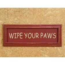 Image of Indoor "Wipe Your Paws" Pet Wood Wall Sign - 53914P