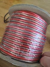 Image of 30m 2x 2.5mm 14AWG Multi-Strand Loud Speaker Cable / Wire Hi-fi / Cars Clear-Red