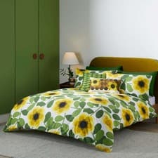 Image of Orla Kiely Bedding Giant Water Lily Lemon Twist Duvet Cover Set 100% Cotton