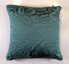 Image of TED BAKER MAGNOLIA JACQUARD FLORAL SQUARE CUSHION / TEAL - 45X45CM