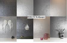 Image of Arthouse Kashmir Plain Texture Wallpapers in Silver, Dusky Rose, Gunmetal & Navy