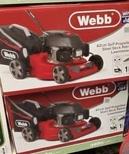 Image of Webb Dynamic 42cm Self-Propelled Petrol Lawnmower Powerful 144cc Mulch Collect