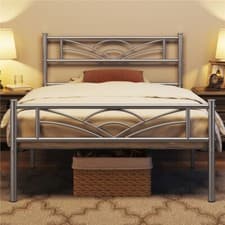 Image of 3ft Single Bed Frame Mattress Foundation Metal Iron Bed with Under-bed Storage