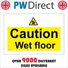 Image of SIGN Caution Wet Floor Cleaning In Progress Oily Slippery Surface Area WS222F