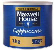 Image of Maxwell House Cappuccino Instant Coffee - Tin 1kg, Approximately 73 Servings