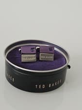 Image of Ted Baker Cufflinks In Box - PURPLE Gift For Him