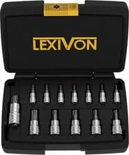 Image of LEXIVON Torx Bit Socket Set, Premium S2 Alloy Steel | 13-Piece Star T8 - T60 Se
