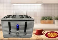 Image of Russell hobbs Inspire 4sl toaster Defrost Wide Slot Blue LED 24380 White#MARKED#