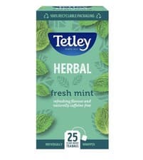 Image of Tetley Fresh Mint Tea Bags Peppermint & Spearmint 8 boxes x 25 Teabags in each