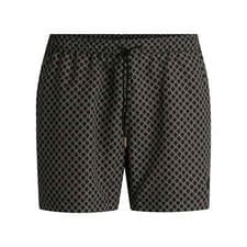 Image of BOSS Swim Shorts - Mens BOSS Vibe Swim Shorts - Black, Open White - 50518968