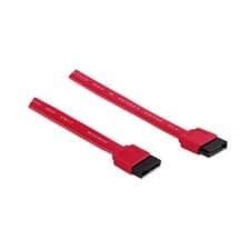 Image of Manhattan Sata Data Cable 7-Pin 50Cm Male To Male 6 Gbps Red Lifetime Warranty.
