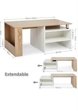 Image of Solid Wood oak Coffee Table. natural oak and white oak effect . brand new in box