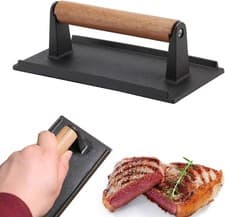 Image of BBQ Cast Iron Steak Weight Heavy Duty Burger Press Bacon Press Grill