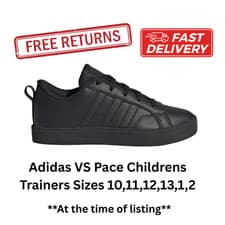 Image of adidas VS Pace Childrens Unisex Kids Black Trainers IE3467 FREEPOST