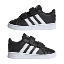 Image of adidas Infants GRAND COURT I Shoes Trainers Black/White BNIB Size UK 3 -EF0117