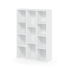 Image of Furinno LUDER Book Shelf, 11-Cube Bookshelf, Reversible Bookcase, White
