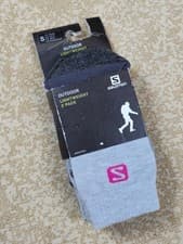Image of Salomon Lightweight Outdoor Socks – 2 Pack (Grey/Fuchsia)