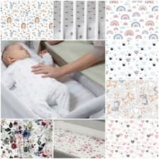 Image of 2 pack fitted sheets for bedside crib suitable for chicco next 2 me 55x90 cm