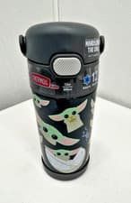 Image of THERMOS FUNTAINER WATER BOTTLE WITH STRAW - 12 OUNCE KIDS MANDALORIAN