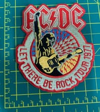 Image of AC/DC Let There Be Rock 1977 Logo Sew Or Iron On Patch Officially Licensed