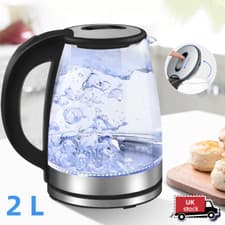 Image of 1.8L/2L Electric Kettle Glass 360 LED Illuminated Jug Auto Shut Off Protection