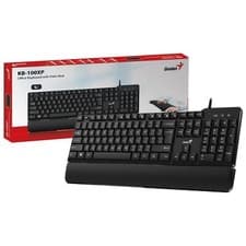 Image of Genius USB Wired Keyboard Multimedia Keys Palm Support UK Layout For PC Laptop