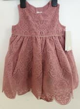 Image of ¥! Mamas & Papas Baby Girls Pink Lace Dress 3-6 Months up to 8kg