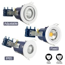 Image of IP20|65 Recessed GU10 Fire Rated Downlight Spotlight Modern Ceiling LED Bulbs