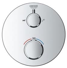 Image of Grohe 24077000 Thermostatic Bath Shower Mixer 2 outlets with shut off diverter