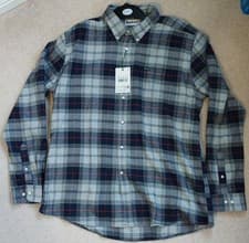 Image of Mens Barbour tailored fit long sleeve blue granite check shirt size XXL new