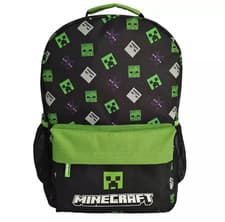 Image of Minecraft Kids Backpack - Black/Green, 14.9L, Brand New