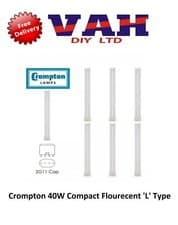 Image of Crompton CFL Bulbs Single Turn L Type PLL 2G11 4 Pin 4000K Cool White - 40W