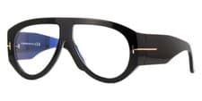 Image of Tom Ford Eyeglasses FT5958-B 001 Black & blue block lenses Eyewear Rx 60-12-140