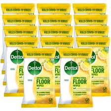 Image of 14 x Dettol Floor Wipes Citrus Antibacterial Cleaning Disinfectant