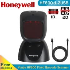Image of Honeywell HF600 Desktop Hands Free 1D 2D Barcode Scanner Reader with USB Cable