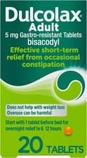 Image of Dulcolax Adult 5mg Gastro-Resistant Tablets Constipation Relief Laxative 20 Pack