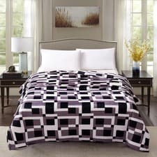 Image of Reversible 2 Ply Heavy & 1 Ply Light Blanket Luxury Soft King Size Throw