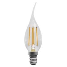 Image of LED Clear Bent Tip Candle 4 Watt SES Dimmable 2700k warm white 470lm Bell 05033