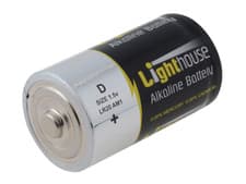 Image of Lighthouse L/HBATD D LR20 Alkaline Batteries 14800mAh (Pack 2) |
