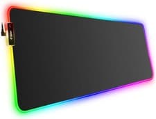 Image of Hcman RGB Gaming Mouse Mat XXL 800x300x4mm Thick LED Extended Desk Pad – Black