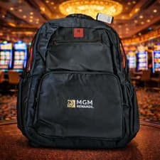 Image of Black Clover Backpack MGM Rewards Logo Embroidered Black & Red