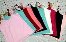 Image of Ladies Stretch Plain Strappy Vest Cami Women's Tank Top Cotton High Quality