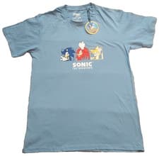 Image of Sonic The Hedgehog Men's 2XL Graphic Print T-shirt Blue Short Sleeve