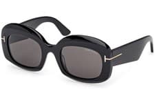 Image of Tom Ford Sunglasses Carmen TF 1219-F 01A Black Frame Shades Grey Lens 54-23-140