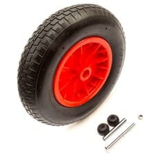 Image of 15" Wheel Pneumatic Tyre & Axle Plus Bushes Set 95mm Hub Garden Wheelbarrow