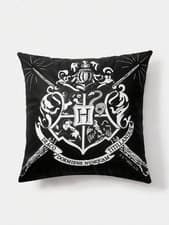 Image of Harry Potter Cushion Cover 45x45cm Supersoft Velvet Hogwarts logo Sofa Bed Gift