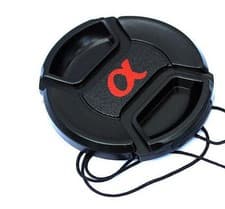 Image of LC-55 Centre Pinch lens cap for Sony Alpha Lenses Cap Cord to fit 55mm filter UK