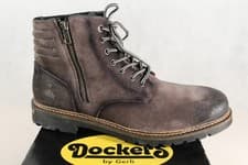 Image of Dockers Boots Lace-up Ankle Winter Boots Gray Leather NEW
